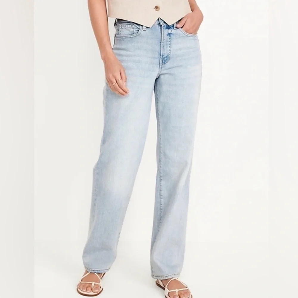 Old Navy High Rise OG Loose Jeans Light Wash Size 4